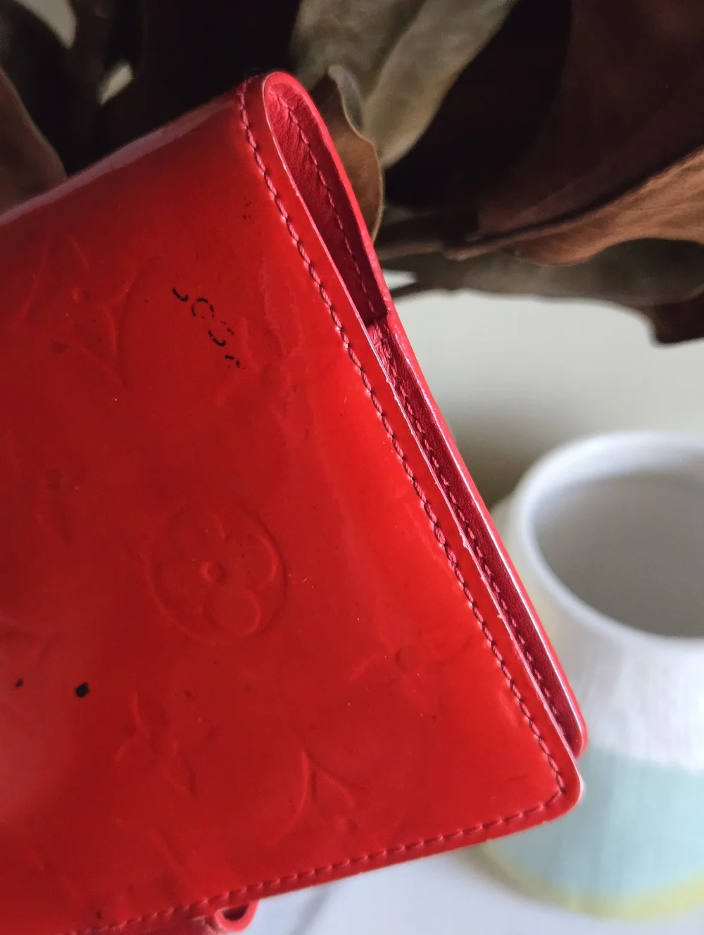 GUC Louis Vuitton PM Red Vernis Leather Agenda Cover
